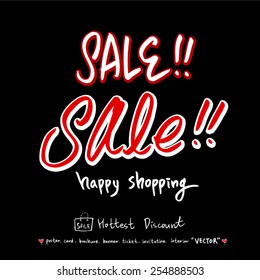 Hand drawn Sale poster /  vector - calligraphy