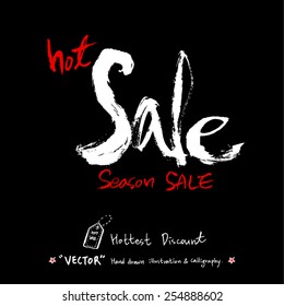 Hand drawn Sale poster /  vector - calligraphy