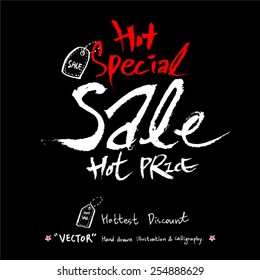 Hand drawn Sale poster /  vector - calligraphy