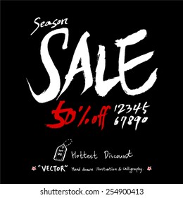 Hand drawn Sale poster /  vector - calligraphy