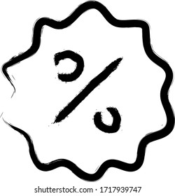 Venta hecha a mano. Icono de vector simple