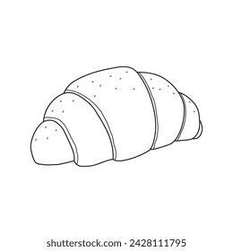 Icono de rollo de mantequilla salada dibujado a mano ilustración vectorial de dibujos animados aislado sobre fondo blanco