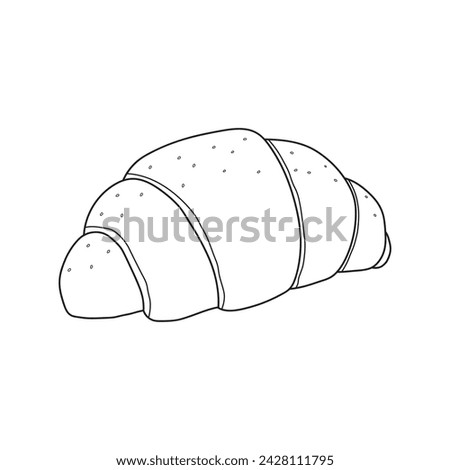 Hand drawn salted butter roll icon Cartoon Vector illustration Isolated on White Background
