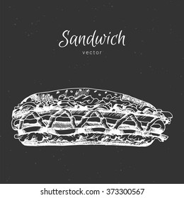 Hand drawn sandwich