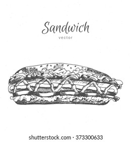 Hand drawn sandwich