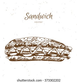 Hand drawn sandwich