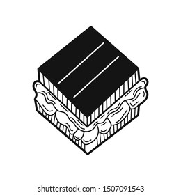 Hand drawn Sandwich isolated on a white. Great for menu, poster or label. Vector illustration.