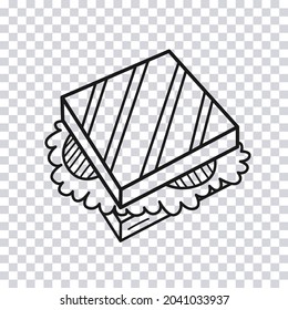 Hand drawn Sandwich isolated on transparent background. Sketch. Vector illustration.