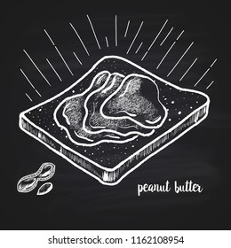 hand drawn sandwich with peanut butter