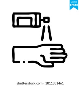 Hand drawn Hand Sanitizer icon vector. Social Distancing Icon Concept. Eps10 vector illustration.