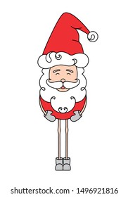 Hand drawn Santa Claus illustration isolated on white background.