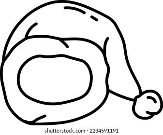Hand drawn santa hat icon vector design