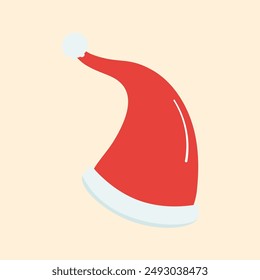 Hand drawn Santa Hat isolated on a yellow background