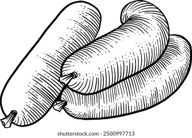 Hand drawn Sausages Sketch Illustration