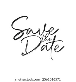 Hand Drawn Save the date typography, Modern Brush vector Calligraphy for wedding cards, Invitation, postcard, ceremony, events, greeting card banner template. Vector Illustration