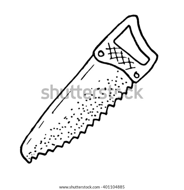 Hand Drawn Saw Doodle Drawing Stock Vector (Royalty Free) 401104885