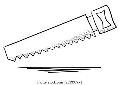 Hand drawn saw illustration