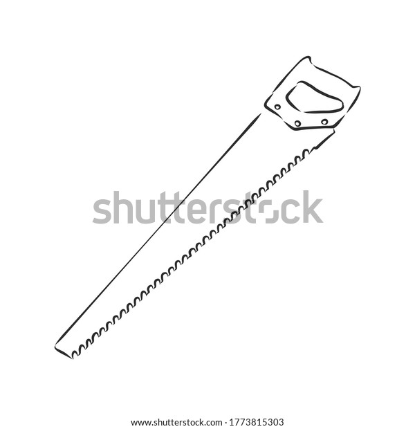 Hand Drawn Saw Vector Sawing Tool Stock Vector (Royalty Free) 1773815303