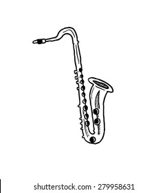 hand drawn saxophone