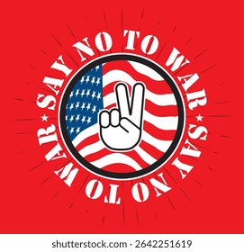 Hand drawn of say no to war. make world peace, vector illustration 
