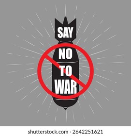 Hand drawn of say no to war. make world peace, vector illustration 
