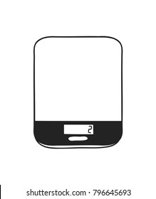 Hand drawn scales isolated. Vector artistic drawing kitchen gadget. Actual illustration 