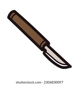 Hand Drawn scalpel in doodle style isolated on background