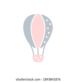 Globo de aire vector escandinavo dibujado a mano. Ilustración dibujada a mano para postal, textil o camiseta. Elemento nórdico del diseño.