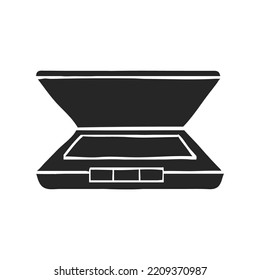 Hand drawn Scanner icon in flat style color vector illustration