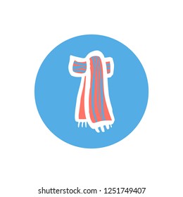 Hand drawn scarf vector icon isolated on white