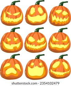 hand drawn scary pumpkin for halloween.