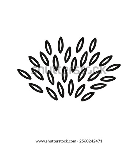 Hand drawn scattered linear grains pattern. Doodle geometric shape elements