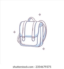 Hand drawn School backpack. Doodle Sketch Vector Illustration
