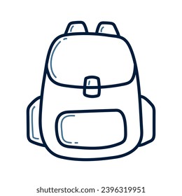 Hand drawn School bag, backpack doodle line  illustration. School bag, backpack doodle icon vector.