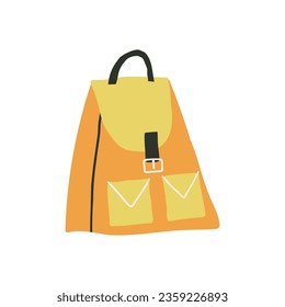 hand drawn school bag. vector illustration in flat style.