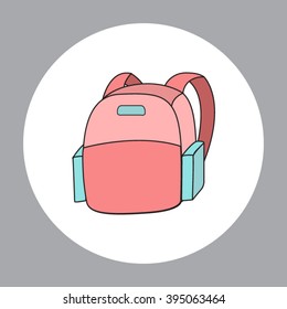 Hand drawn school bag.Vector illustration.school bag isolated on the white