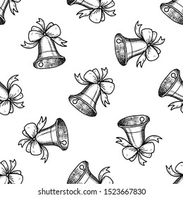 Hand Drawn school bell doodle. Sketch style icon. Decoration element. Isolated on white background. Flat design. Vector illustration.