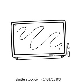 Hand drawn School Black Board isolated on a white. Sketch. Vector illustration.
