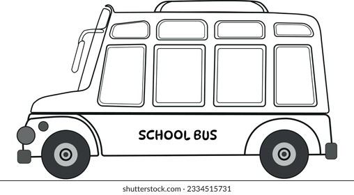Hand drawn school bus with children.