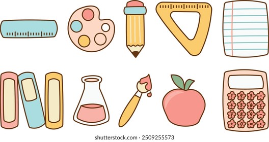 Hand Drawn School Equipment Vector