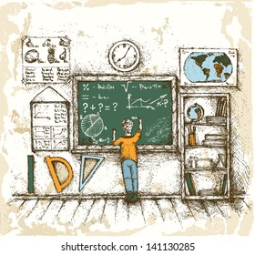 Hand drawn school illustration