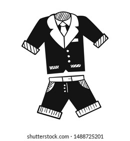 Hand drawn School Uniform isolated on a white. Kids clothes. Sketch. Vector illustration.