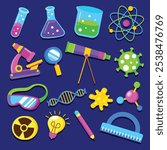 Hand drawn science and chemistry vector set collection