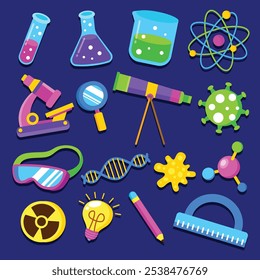 Dibujado a mano ciencia y química Vector conjunto colección