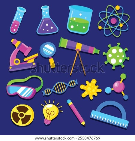 Hand drawn science and chemistry vector set collection