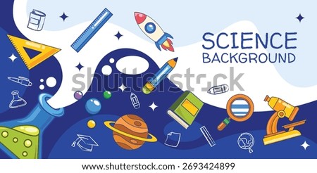 Hand drawn science education template background