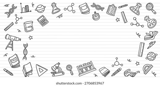 Fondo de Vector de ciencia y educación dibujado a mano