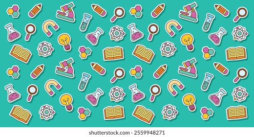 Hand drawn science element pattern vector background