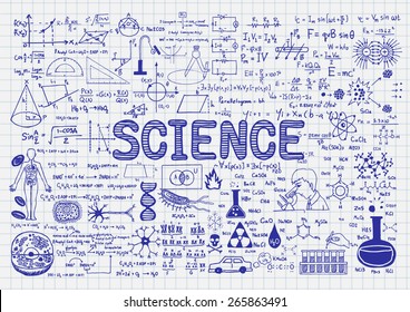 Hand Drawn Science On Paper.