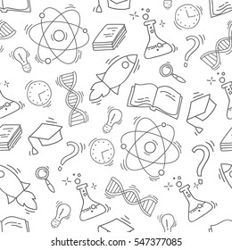 Hand Drawn Science seamless pattern